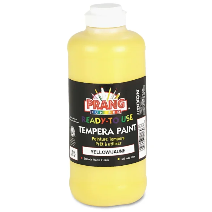 Prang Ready-to-Use Tempera Paint, Yellow, 16 oz Dispenser-Cap Bottle (DIX21603)