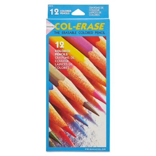 Prismacolor Col-Erase Pencil with Eraser, 0.7 mm, 2B, Assorted Lead and Barrel Colors, Dozen (SAN20516)