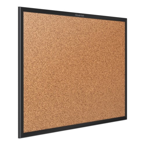 Quartet Classic Series Cork Bulletin Board, 36 x 24, Tan Surface, Black Aluminum Frame (QRT2303B)