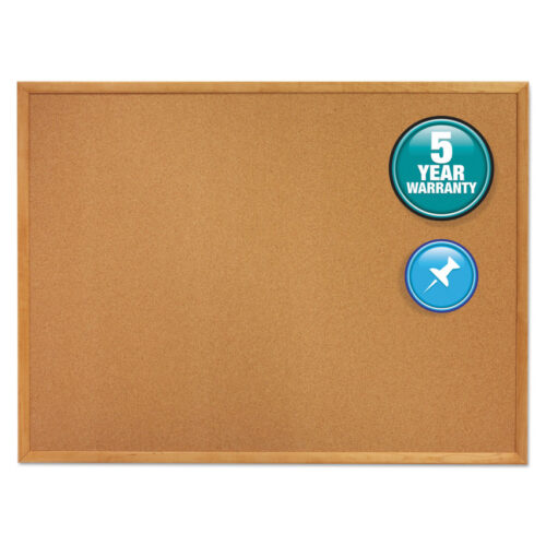 Quartet Classic Series Cork Bulletin Board, 36 x 24, Tan Surface, Oak Fiberboard Frame (QRT303)