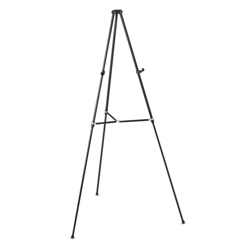 Quartet Lightweight Telescoping Tripod Easel, Adjusts 38 to 66 High, Aluminum, Black (QRT51E)