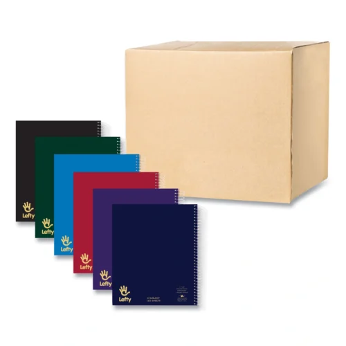 Roaring Spring Lefty Notebook, 3-Subject, MediumCollege Rule, Assorted Cover Color, (120) 11 x 9 Sheet, 24Carton (ROA13506CS)