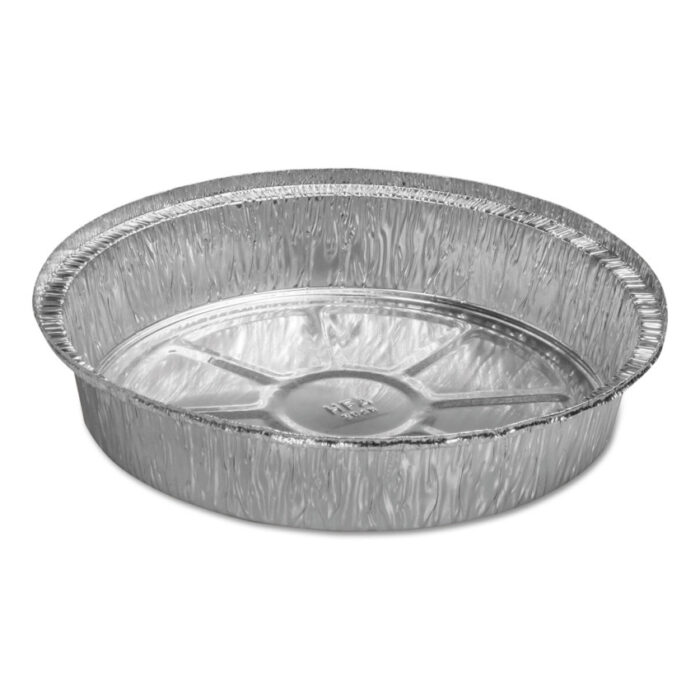 Round Aluminum Container, 48 oz, 9 Diameter x 1.66h, Silver, 500Carton (HFA204600)