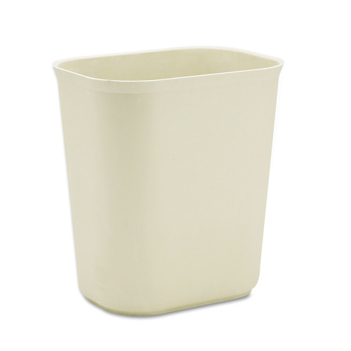 Rubbermaid Commercial Fiberglass Wastebasket, 3.5 gal, Fiberglass, Beige (RCP254100BG)