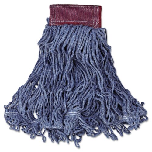 Rubbermaid Commercial Super Stitch Blend Mop Head, Large, CottonSynthetic, Blue (RCPD253BLUEA)