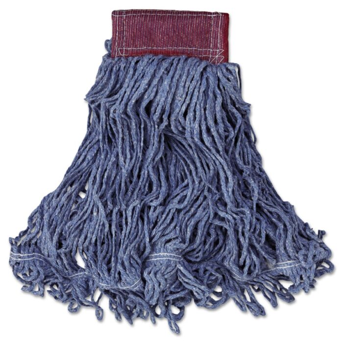Rubbermaid Commercial Super Stitch Blend Mop Head, Large, CottonSynthetic, Blue (RCPD253BLUEA)