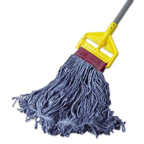 Rubbermaid Commercial Super Stitch Blend Mop Head, Large, CottonSynthetic, Blue (RCPD253BLUEA)