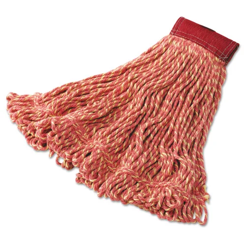 Rubbermaid Commercial Super Stitch Blend Mop Heads, CottonSynthetic, Red, Large (RCPD253RED)
