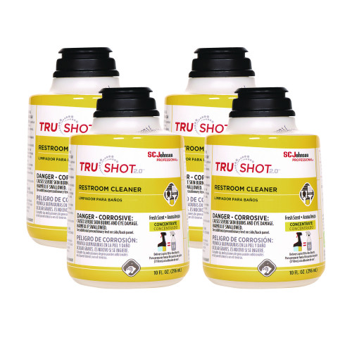 SC Johnson Professional TruShot 2.0 Restroom Cleaner, Clean Fresh Scent, 10 oz Cartridge, 4Carton (SJN315384)