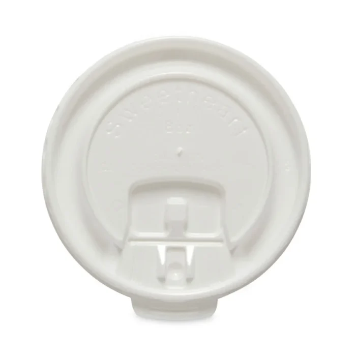 SOLO Lift Back and Lock Tab Cup Lids for Foam Cups, Fits 8 oz Cups, White, 2,000Carton (SCCDLX8R)