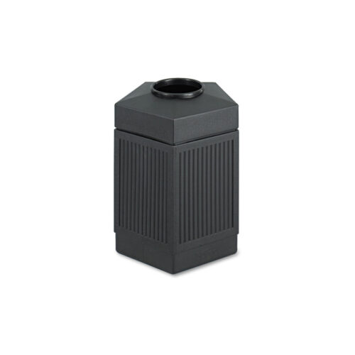 Safco Canmeleon IndoorOutdoor Pentagon Receptacle, 45 gal, Polyethylene, Black (SAF9486BL)