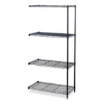 Safco Industrial Add-On Unit, Four-Shelf, 36w x 18d x 72h, Steel, Black (SAF5286BL)