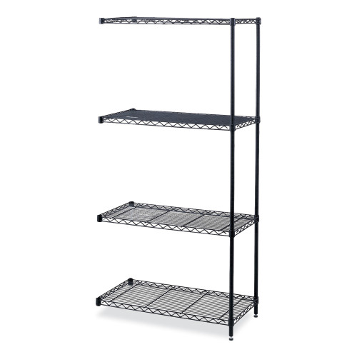 Safco Industrial Add-On Unit, Four-Shelf, 36w x 18d x 72h, Steel, Black (SAF5286BL)