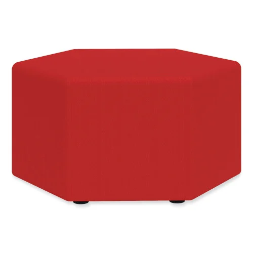 Safco Learn 30 Hexagon Vinyl Ottoman, 30w x 30d x 18h, Red (SAF8124RV)