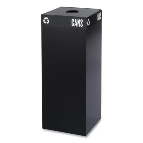 Safco Public Square Recycling Receptacles, Can Recycling, 37 gal, Steel, Black (SAF2983BL)