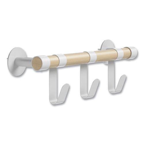 Safco Resi Coat Wall Rack, 3 Hook, 19.75w x 4.25d x 6h, White (SAF4263WH)