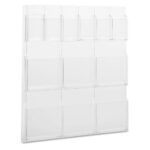 Safco Reveal Clear Literature Displays, 12 Compartments, 30w x 2d x 34.75h, Clear (SAF5606CL)