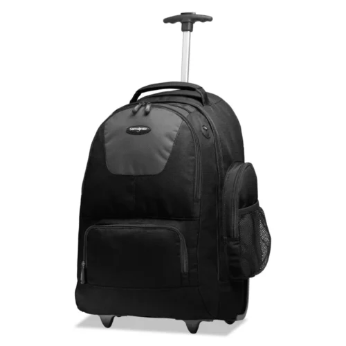 Samsonite Rolling Backpack, Fits Devices Up to 15.6, Polyester, 14 x 8 x 21, BlackCharcoal (SML178961053)