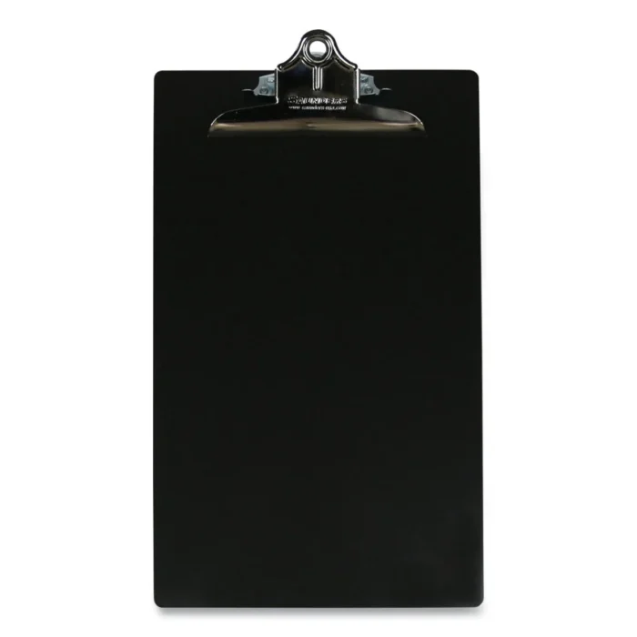Saunders Aluminum Clipboard, 1 Clip Capacity, Holds 8.5 x 14 Sheets, Black (SAU23519)