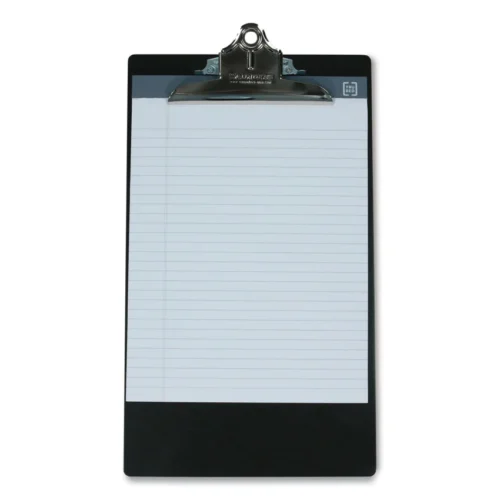 Saunders Aluminum Clipboard, 1 Clip Capacity, Holds 8.5 x 14 Sheets, Black (SAU23519)