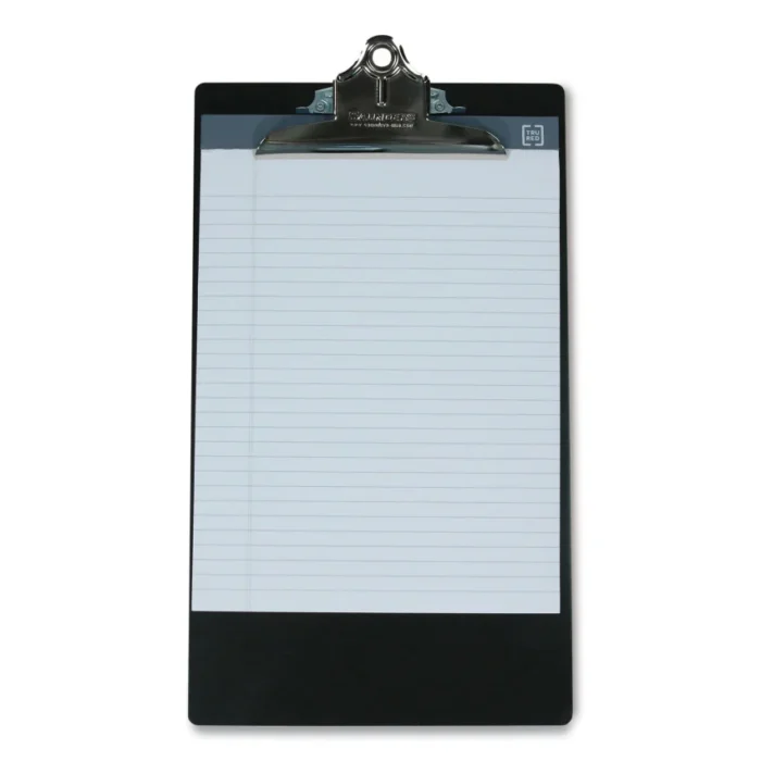 Saunders Aluminum Clipboard, 1 Clip Capacity, Holds 8.5 x 14 Sheets, Black (SAU23519)