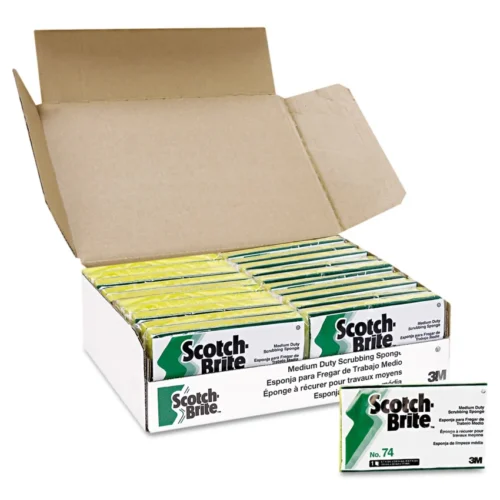 Scotch-Brite Medium-Duty Scrubbing Sponge, 3.6 x 6.1, 0.7 Thick, YellowGreen, 10Pack (MMM74CC)