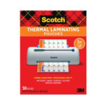 Scotch Laminating Pouches, 3 mil, 9 x 11.5, Gloss Clear, 50Pack (MMMTP385450)
