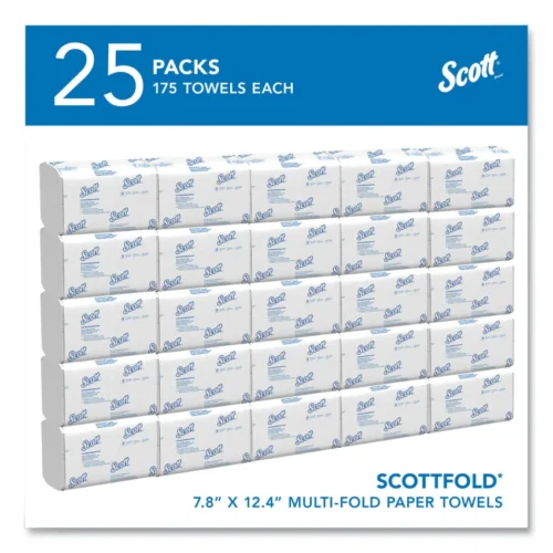 Scott Pro Scottfold Towels, 1-Ply, 7.8 x 12.4, White, 175 TowelsPack, 25 PacksCarton (KCC01960)