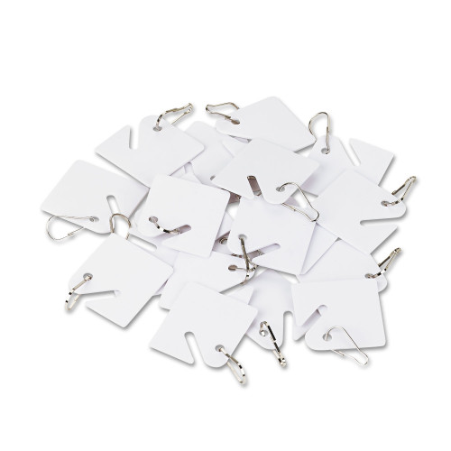 SecurIT Replacement Slotted Key Cabinet Tags, 1.63 x 1.5, White, 20Pack (ICX94190027)