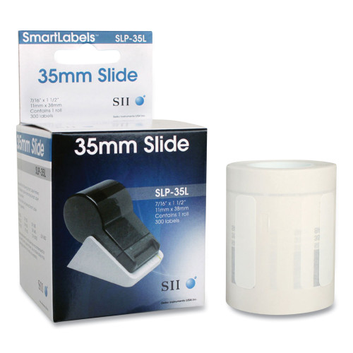 Seiko SLP-35L Self-Adhesive Small Multipurpose Labels, 0.43 x 1.5, White, 300 LabelsRoll (SKPSLP35L)