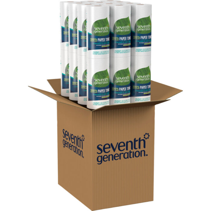 Seventh Generation 100% Recycled Paper Kitchen Towel Rolls, 2-Ply, 11 x 5.4, 156 SheetsRoll, 24 RollsCarton (SEV13722)