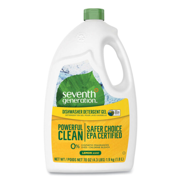 Seventh Generation Natural Automatic Dishwasher Gel, Lemon, Jumbo 70 oz Bottle, 6CT (SEV22831CT)