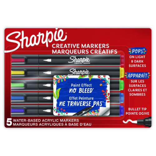 Sharpie Creative Markers, Medium Bullet Tip, Assorted Colors, 5Pack (SAN2196902)