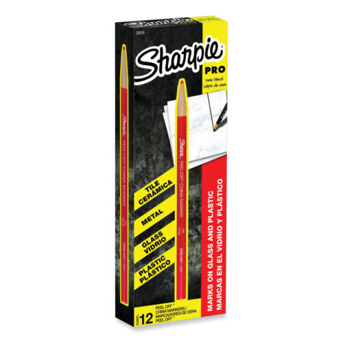 Sharpie Peel-Off China Markers, Red, Dozen (SAN2059)