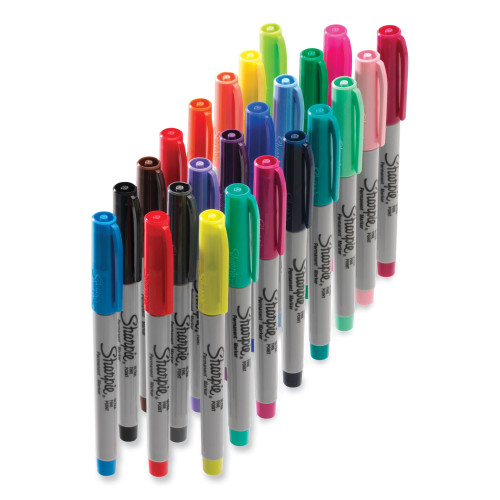 Sharpie Ultra Fine Tip Permanent Marker, Ultra-Fine Needle Tip, Assorted Classic and Limited Edition Color Burst Colors, 24Pack (SAN1949558)