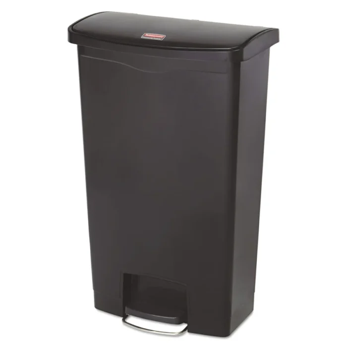 Slim Jim Slim Jim Streamline Resin Step-On Container, Front Step Style, 18 gal, Polyethylene, Black (RCP1883613)