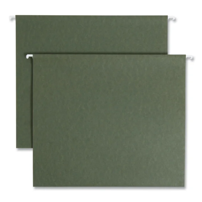 Smead Box Bottom Hanging File Folders, 2 Capacity, Letter Size, Standard Green, 25Box (SMD64259)