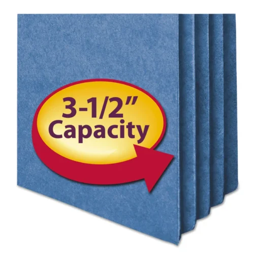 Smead Colored File Pockets, 3.5 Expansion, Legal Size, Blue (SMD74225)