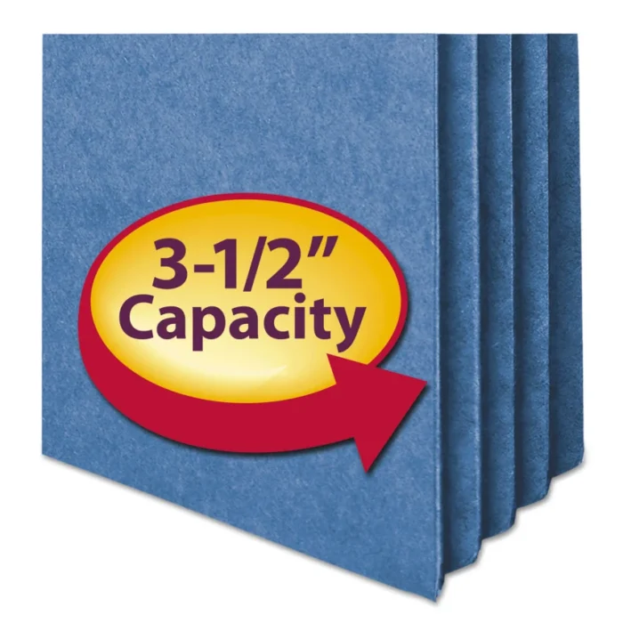 Smead Colored File Pockets, 3.5 Expansion, Legal Size, Blue (SMD74225)