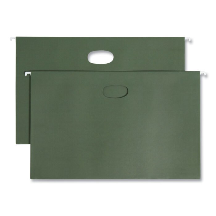 Smead Hanging Pockets with Full-Height Gusset, 1 Section, 1.75 Capacity, Legal Size, Standard Green, 25Box (SMD64318)