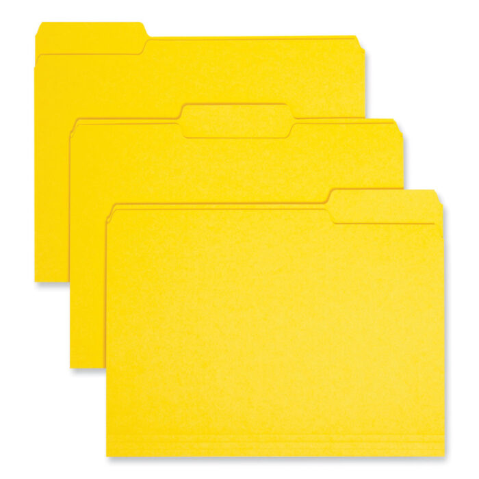 Smead Interior File Folders, 13-Cut Tabs Assorted, Letter Size, 0.75 Expansion, Yellow, 100Box (SMD10271)