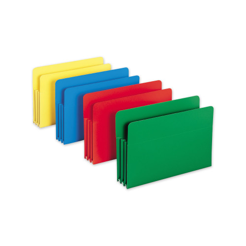 Smead Poly Drop Front File Pockets, 3.5 Expansion, Legal Size, Assorted Colors, 4Box (SMD73550)