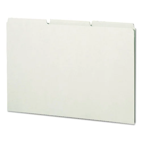 Smead Recycled Blank Top Tab File Guides, 13-Cut Top Tab, Blank, 8.5 x 14, Green, 50Box (SMD52334)