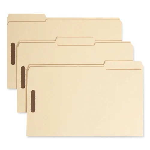 Smead Top Tab Fastener Folders, 13-Cut Tabs Assorted, 0.75 Expansion, 2 Fasteners, Legal Size, Manila Exterior, 50Box (SMD19547)
