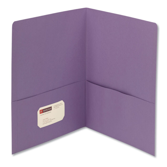 Smead Two-Pocket Folder, Textured Paper, 100-Sheet Capacity, 11 x 8.5, Lavender, 25Box (SMD87865)