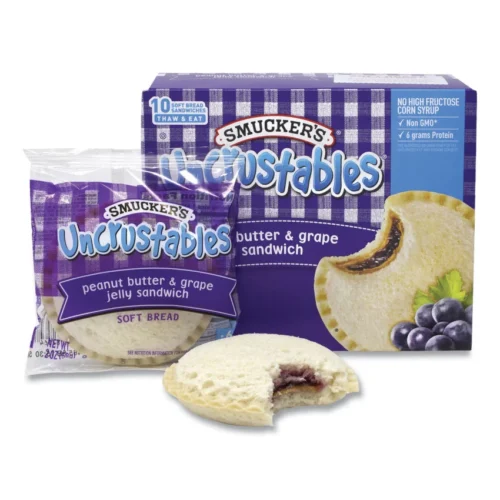 Smucker's UNCRUSTABLES Soft Bread Sandwiches, Grape Jelly, 2 oz, 10Box, 2 BoxesCarton (GRR90300135)