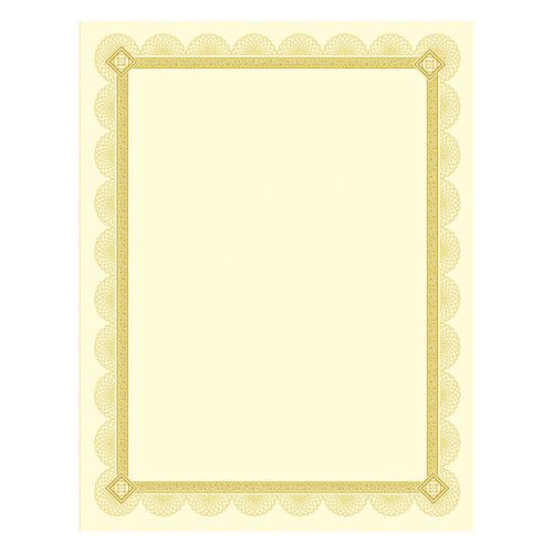 Southworth Premium Certificates, 8.5 x 11, IvoryGold with Spiro Gold Foil Border,15Pack (SOUCTP2V)