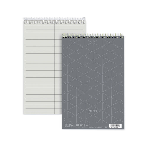 TOPS Prism Steno Pads, Gregg Rule, Gray Cover, 80 Gray 6 x 9 Sheets, 4Pack (TOP80274)