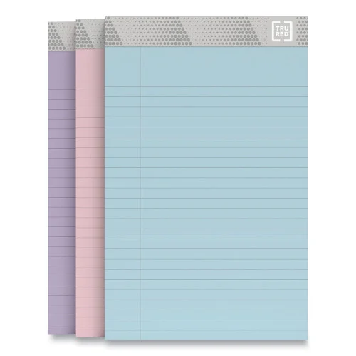 TRU RED Notepads, Narrow Rule, 50 Assorted Pastel-Color 5 x 8 Sheets, 6Pack (TUD24419914)