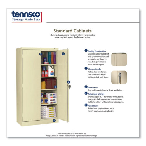 Tennsco 72 High Standard Cabinet (Assembled), 30w x 15d x 72h, Putty (TNN7215CPY)